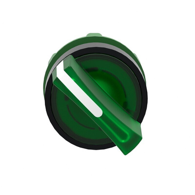 Schneider Electric Harmony XB5 Series 2 Position Selector Switch Head, 22mm Cutout, Green Handle