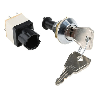 IP67 Key Switch, DPST, 4 A @ 250 V ac 2-Way