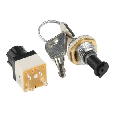 IP67 Key Switch, DPST, 4 A @ 250 V ac 2-Way