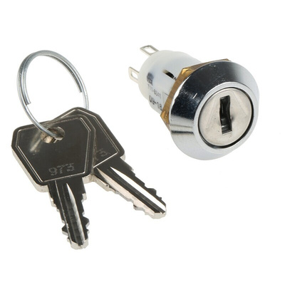 Key Switch, SP-CO, 1 A @ 24V ac dc / 115V ac 3-Way Random-Key