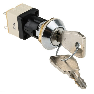 IP67 Key Switch, DPST, 4 A @ 250 V ac 2-Way