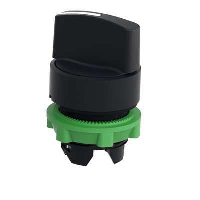 Schneider Electric Harmony XB5 Series 2 Position Selector Switch Head, 22mm Cutout, Black Handle