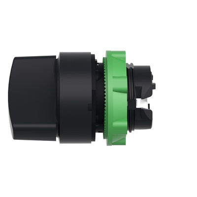 Schneider Electric Harmony XB5 Series 2 Position Selector Switch Head, 22mm Cutout, Black Handle