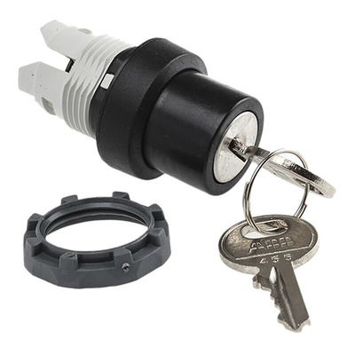 ABB ABB Modular 3-position Key Switch Head, Spring Return to Centre, 22mm Cutout
