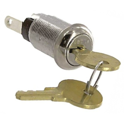 High Security Key Switch, SPST, 1 A @ 120 V ac 2-Way