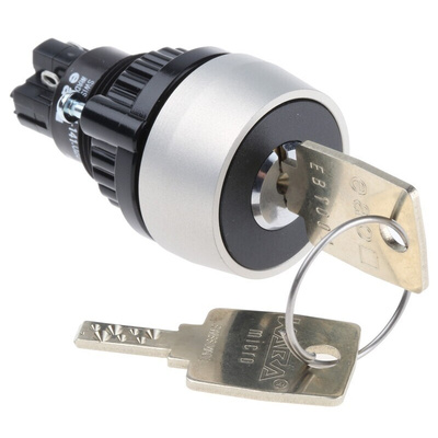 IP65 Keylock Switch, 1NC+1NO, 5 A @ 250 V ac 2-Way Flat-Key