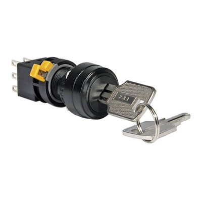 IP65 Push Button Switch, DPDT, 100 mA 3-Way Common-Key