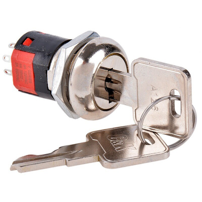 Key Switch, SP4T, 4 A 4-Way Flat-Key