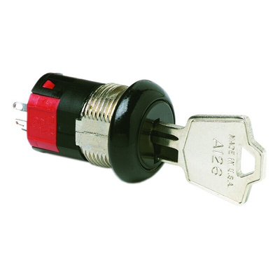 Key Switch, DPST, 4 A 2-Way Flat-Key
