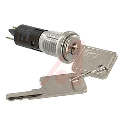 Key Switch, SPST, 4 A 2-Way Flat-Key
