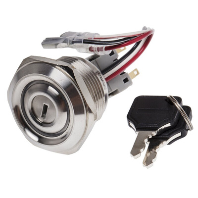 IP40 Key Switch, DPDT, 5 A 2-Way
