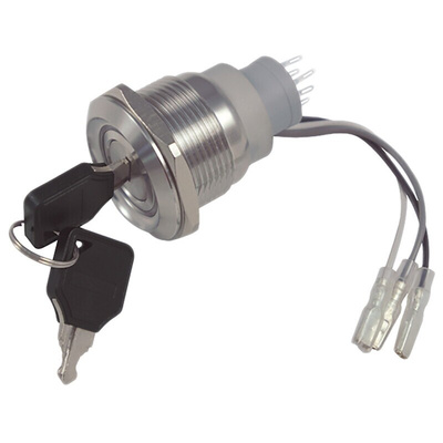 IP40 Key Switch, DPDT, 5 A 2-Way