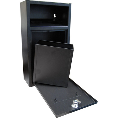 RS PRO Black Steel Wall Mounting Ash Tray, 100mm x 360mm x 200mm