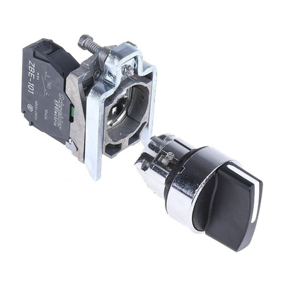 Schneider Electric Knob Selector Switch - (SPST) 22mm Cutout Diameter, Illuminated 2 Positions