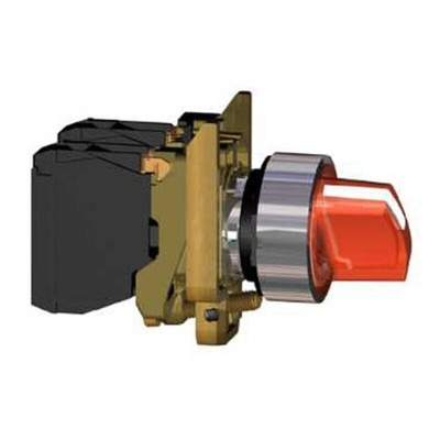Schneider Electric Knob Selector Switch - (SPDT) 22mm Cutout Diameter, Illuminated 3 Positions