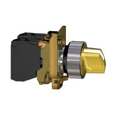 Schneider Electric Knob Selector Switch - (SPDT) 22mm Cutout Diameter, Illuminated 3 Positions
