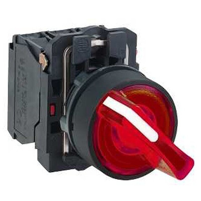 Schneider Electric Knob Selector Switch - (SPDT) 22mm Cutout Diameter, Illuminated 2 Positions