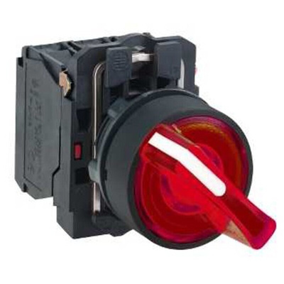 Schneider Electric Knob Selector Switch - (SPDT) 22mm Cutout Diameter, Illuminated 2 Positions