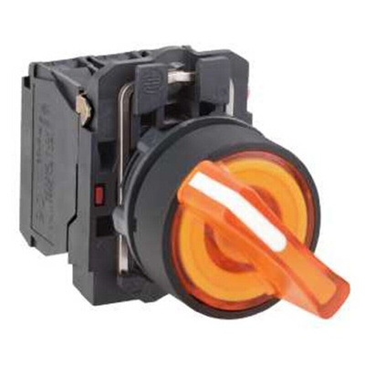 Schneider Electric Knob Selector Switch - (SPDT) 22mm Cutout Diameter, Illuminated 2 Positions