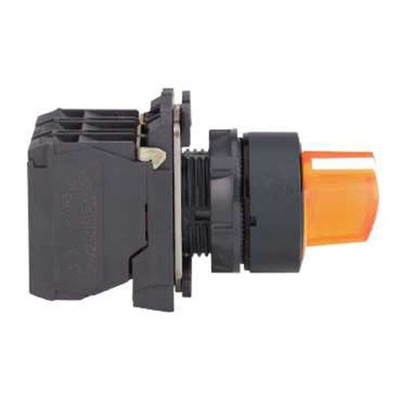 Schneider Electric Knob Selector Switch - (SPDT) 22mm Cutout Diameter, Illuminated 3 Positions