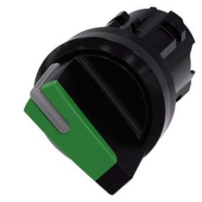 Siemens SIRIUS ACT Series 2 Position Selector Switch Head, 22mm Cutout, Green Handle