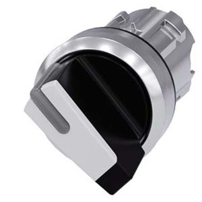 Siemens SIRIUS ACT Series 2 Position Selector Switch Head, 22mm Cutout, White Handle