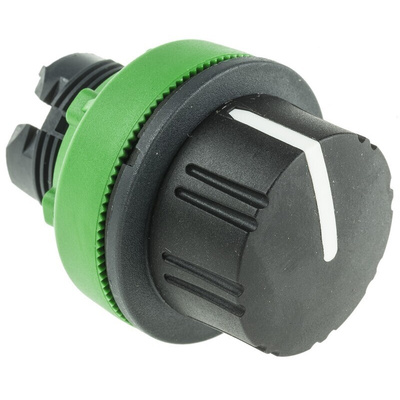 Schneider Electric Harmony XB5 Series 2 Position Selector Switch Head, 30mm Cutout, Black Handle