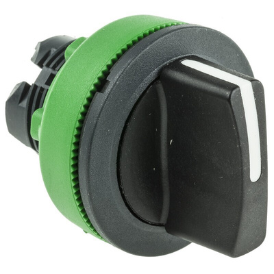 Schneider Electric Harmony XB5 Series 2 Position Selector Switch Head, 30mm Cutout, Black Handle
