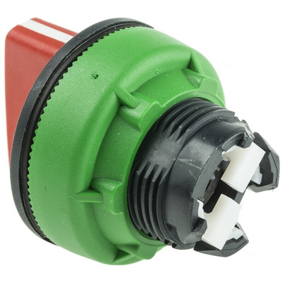 Schneider Electric Harmony XB5 Series 3 Position Selector Switch Head, 30mm Cutout, Red Handle