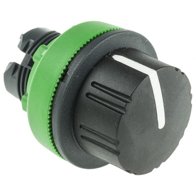 Schneider Electric Harmony XB5 Series 3 Position Selector Switch Head, 30mm Cutout, Black Handle