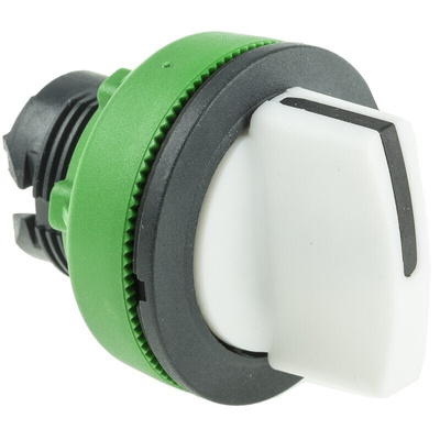 Schneider Electric Harmony XB5 Series 3 Position Selector Switch Head, 30mm Cutout, White Handle