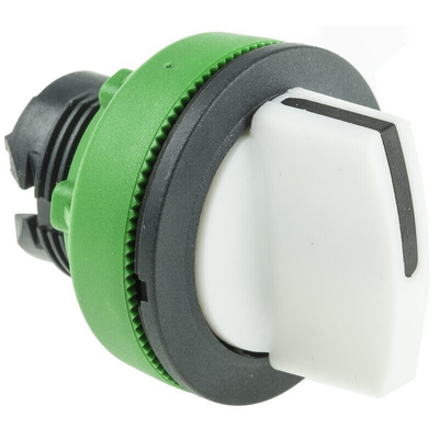 Schneider Electric Harmony XB5 Series 3 Position Selector Switch Head, 30mm Cutout, White Handle