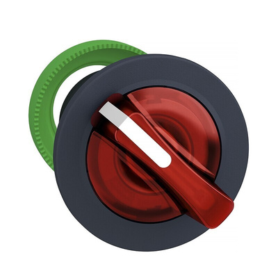 Schneider Electric Harmony XB5 Series 2 Position Selector Switch Head, 30mm Cutout, Red Handle