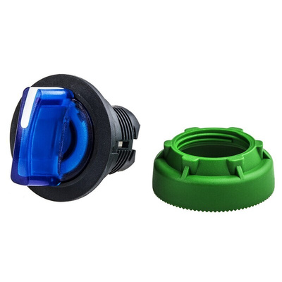 Schneider Electric Harmony XB5 Series 3 Position Selector Switch Head, 30mm Cutout, Blue Handle