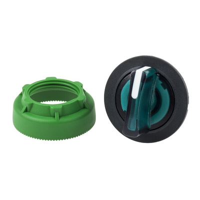 Schneider Electric Harmony XB5 Series 3 Position Selector Switch Head, 30mm Cutout, Green Handle