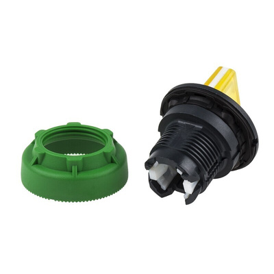 Schneider Electric Harmony XB5 Series 2 Position Selector Switch Head, 30mm Cutout, Yellow Handle