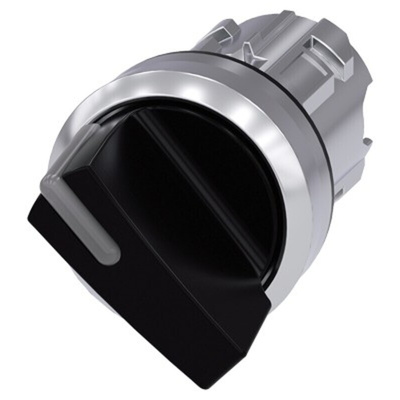 Siemens SIRIUS ACT Series 2 Position Selector Switch Head, 22mm Cutout, Black Handle