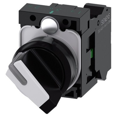 Siemens Selector Switch - (SPST) 22mm Cutout Diameter, Illuminated 2 Positions
