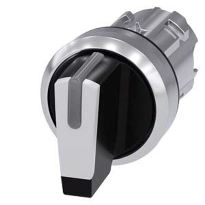 Siemens SIRIUS ACT Series 3 Position Selector Switch Head, 22mm Cutout, Black Handle