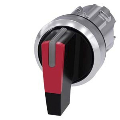 Siemens SIRIUS ACT Series 3 Position Selector Switch Head, 22mm Cutout, Black Handle