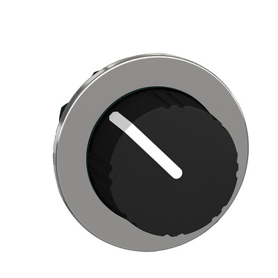 Schneider Electric ZB4 Series 2 Position Selector Switch Head, 30mm Cutout, Black Handle