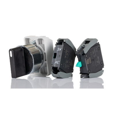 RS PRO Short Lever Selector Switch - (2NO) 22.5mm Cutout Diameter 3 Positions