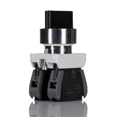 RS PRO Short Lever Selector Switch - (2NO) 22.5mm Cutout Diameter 3 Positions