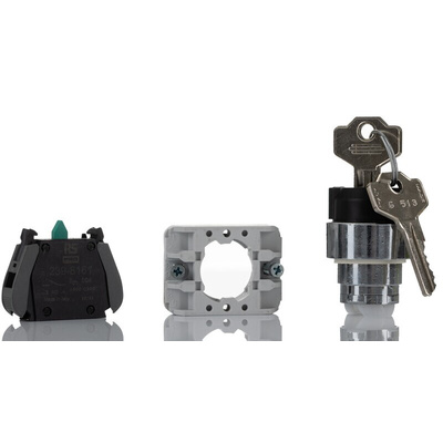 RS PRO Key Selector Switch - (1NO) 22.5mm Cutout Diameter 2 Positions