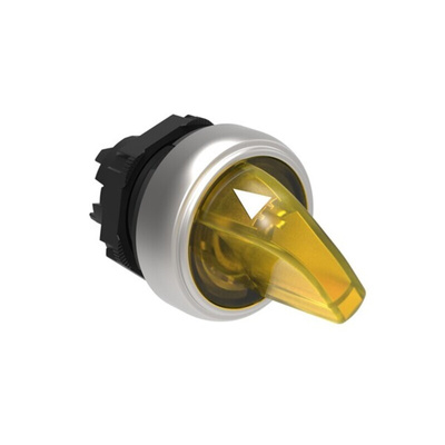 Lovato LPCSL12 Series 2 Position Selector Switch Head, 22mm Cutout, Yellow Handle