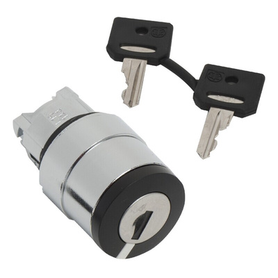 Schneider Electric Harmony XB5 Series 3 Position Selector Switch Head, 22mm Cutout, Black Handle