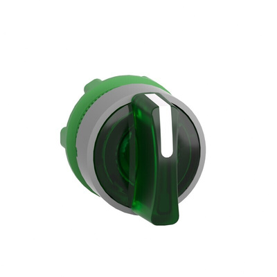 Schneider Electric ZB5 Series 3 Position Selector Switch Head, 22mm Cutout, Green Handle