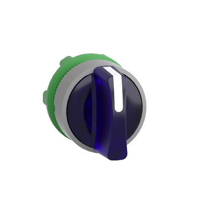 Schneider Electric Harmony XB5 Series 3 Position Selector Switch Head, 22mm Cutout, Blue Handle