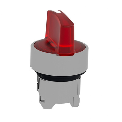 Schneider Electric Harmony XB4 Series 3 Position Selector Switch Head, 22mm Cutout, Red Handle