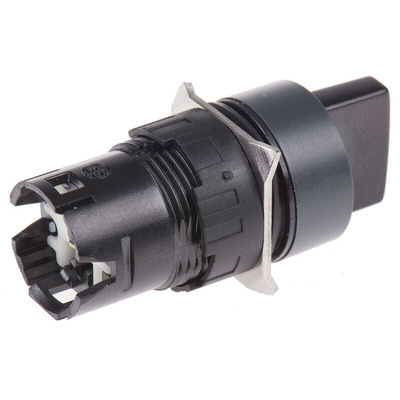 Schneider Electric Harmony XB6 Series 2 Position Selector Switch Head, 16mm Cutout, Black Handle